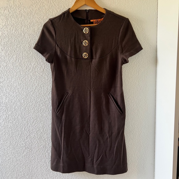 Tory Burch Dresses & Skirts - Tory Burch Wool Blend Dress Women's
Size SMALL Brown Office Career Business Gold